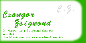 csongor zsigmond business card
